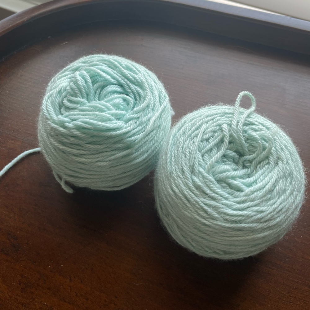Tiffany blue yarn